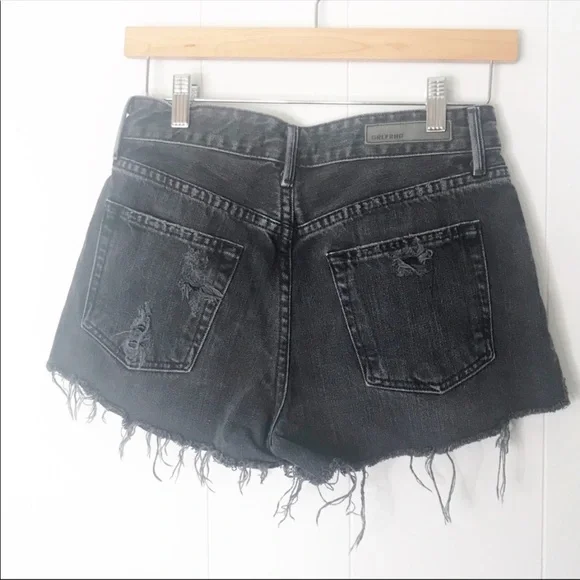 GRLFRND Cindy Distressed Black Jean Shorts 25 - Picture 7 of 10